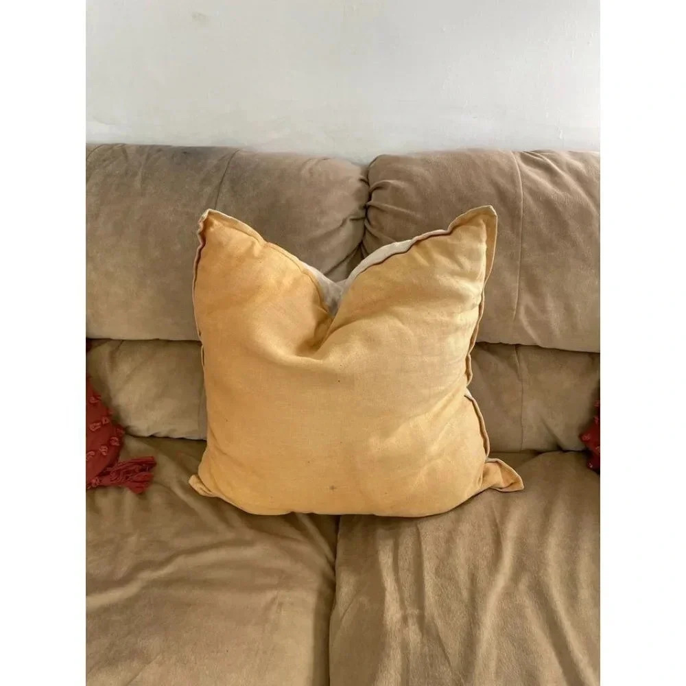 Large Neutral Dual-Tone Throw Pillow
